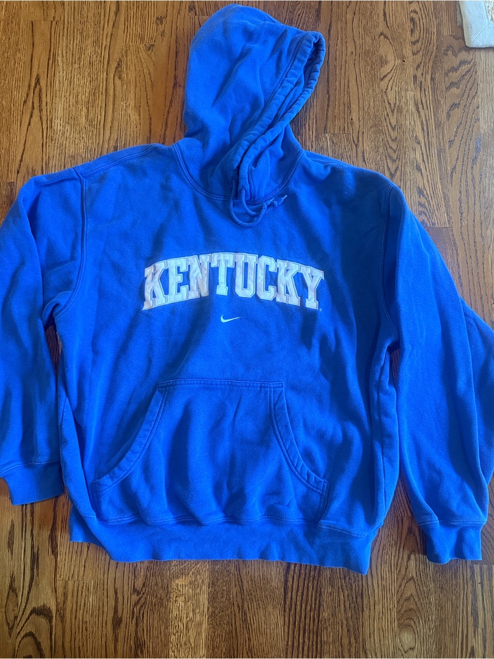 Nike vintage 90’s Y2K Blue University of Kentucky Hoodie with White Applique M